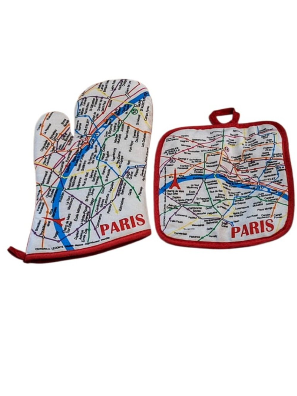 Paris Metro Transit Map Oven Mitt & Potholder NWOT